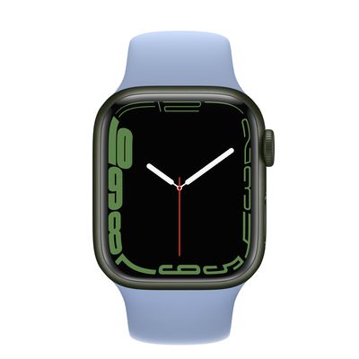 Apple Watch Series 7 GPS, 41mm Green Aluminum Case with Blue Fog Sport Band - Regular