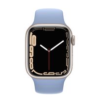 Apple Watch Series 7 GPS + Cellular, 41mm Starlight Aluminium Case with Blue Fog Sport Band - Regular