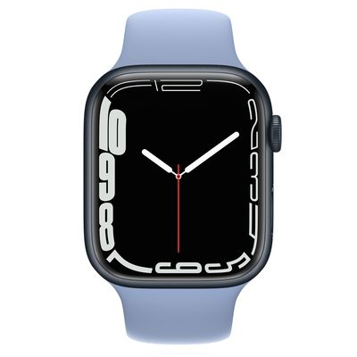 Apple Watch Series 7 GPS + Cellular, 45mm Midnight Aluminium Case with Blue Fog Sport Band - Regular