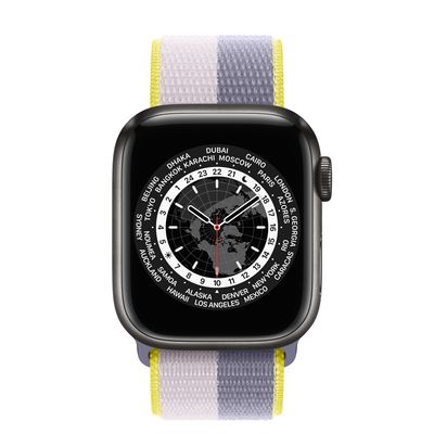 Apple Watch Edition GPS + Cellular, 41mm Space Black Titanium Case with Lavender Gray/Light Lilac Sport Loop