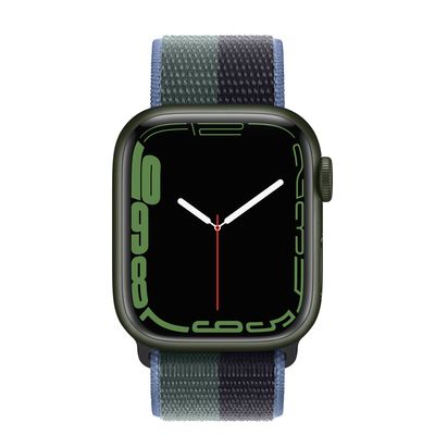 Apple Watch Series 7 GPS, 41mm Green Aluminum Case with Midnight/Eucalyptus Sport Loop
