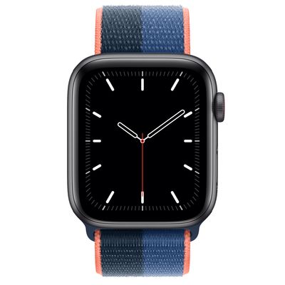 Apple Watch SE GPS + Cellular, 44mm Space Gray Aluminum Case with Blue Jay/Abyss Blue Sport Loop