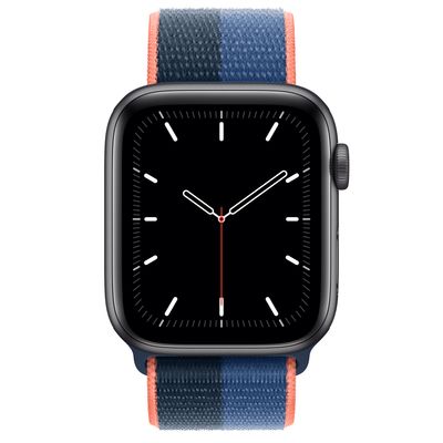 Apple Watch SE GPS, 44mm Space Gray Aluminum Case with Blue Jay/Abyss Blue Sport Loop