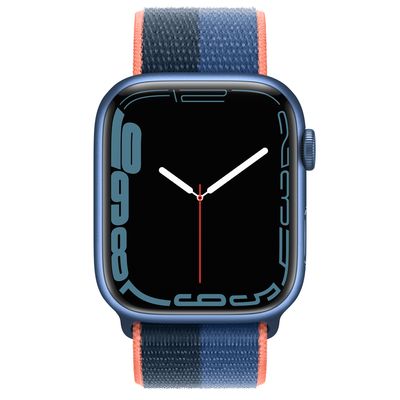 Apple Watch Series 7 GPS + Cellular, 45mm Blue Aluminium Case with Blue Jay/Abyss Blue Sport Loop