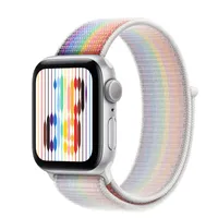 Apple Watch SE GPS, 40mm Silver Aluminium Case with Pride Edition Sport Loop