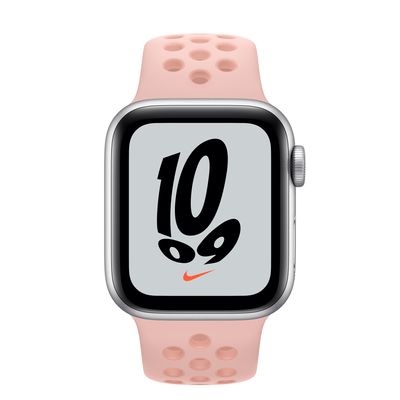Apple Watch Nike SE GPS, 40mm Silver Aluminum Case with Pink Oxford/Rose Whisper Nike Sport Band