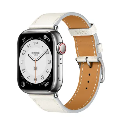 Buy Apple Watch Hermès Series 9 GPS + Cellular, 41mm Silver Stainless Steel  Case with Navy/Rouge H Twill Jump Single Tour - Apple