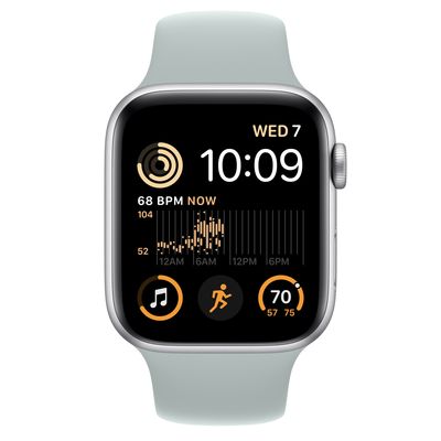 Apple Watch SE GPS + Cellular, 44mm Silver Aluminum Case with Succulent Sport Band - S/M