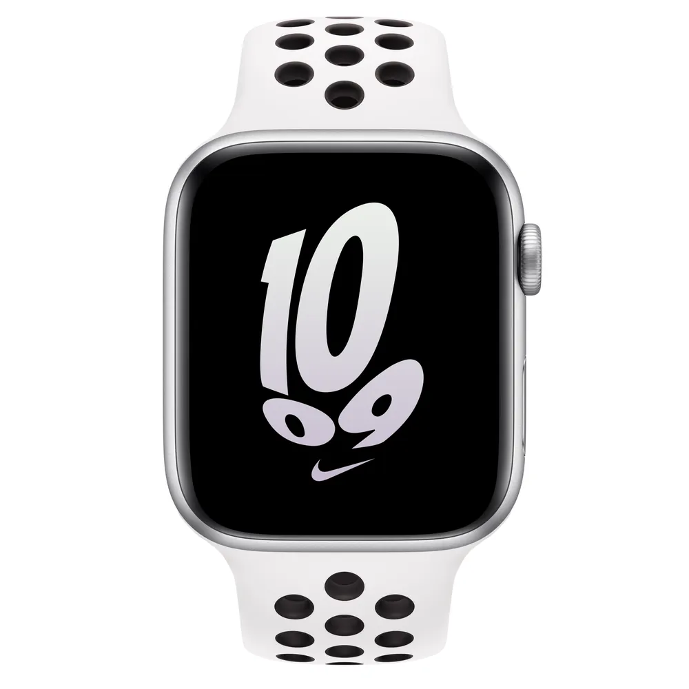 Apple Watch SE GPS + Cellular, 44mm Silver Aluminum Case with Summit White/Black Nike Sport Band - S/M