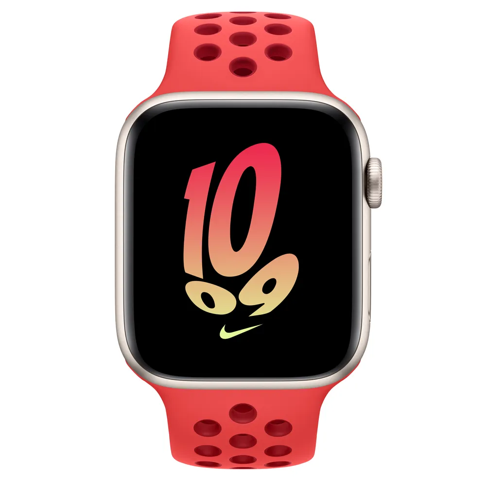 teer Gek Bestuurbaar Apple Watch SE GPS, 44mm Starlight Aluminum Case with Bright Crimson/Gym  Red Nike Sport Band - S/M | The Summit