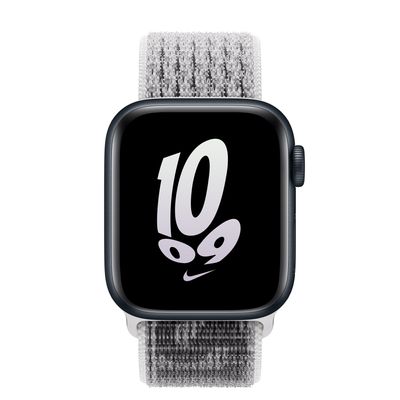 Apple Watch SE GPS + Cellular, 40mm Midnight Aluminum Case with Summit White/Black Nike Sport Loop