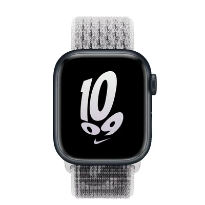 Apple Watch Series 8 GPS + Cellular, 41mm Midnight Aluminum Case with Summit White/Black Nike Sport Loop