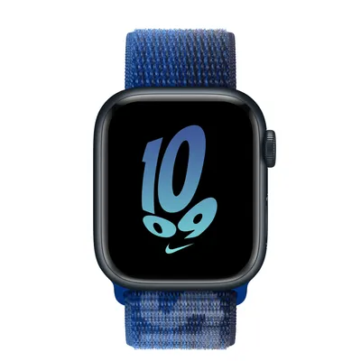 Apple Watch Series 8 GPS + Cellular, 41mm Midnight Aluminum Case with Game Royal/Midnight Navy Nike Sport Loop