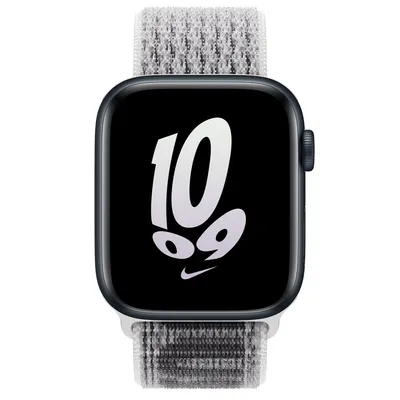 Apple Watch SE GPS + Cellular, 44mm Midnight Aluminum Case with Summit White/Black Nike Sport Loop