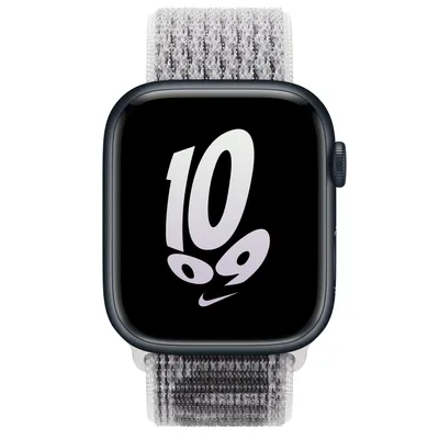 Apple Watch Series 8 GPS, 45mm Midnight Aluminum Case with Summit White/Black Nike Sport Loop