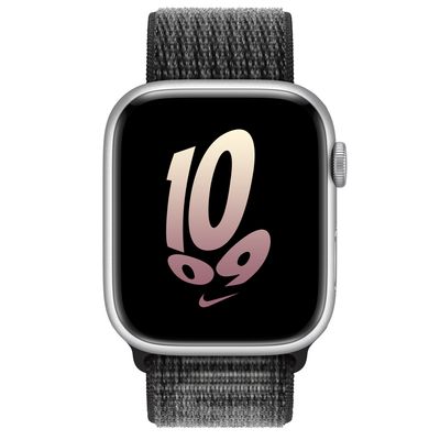 Apple Watch Series 8 GPS + Cellular, 45mm Silver Aluminum Case with Black/Summit White Nike Sport Loop