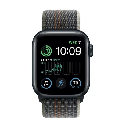 Apple Watch SE GPS, 40mm Midnight Aluminum Case with Midnight Sport Loop