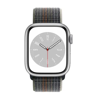 Apple Watch Series 8 GPS, 41mm Silver Aluminum Case with Midnight Sport Loop