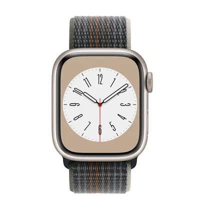 Apple Watch Series 8 GPS + Cellular, 41mm Starlight Aluminum Case with Midnight Sport Loop