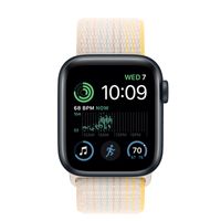 Apple Watch SE GPS, 40mm Midnight Aluminum Case with Starlight Sport Loop