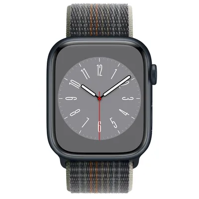 Apple Watch Series 8 GPS, 45mm Midnight Aluminum Case with Midnight Sport Loop
