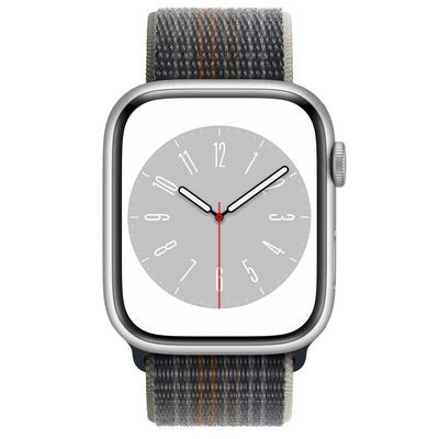 Apple Watch Series 8 GPS, 45mm Silver Aluminum Case with Midnight Sport Loop
