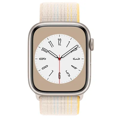 Apple Watch Series 8 GPS + Cellular, 45mm Starlight Aluminum Case with Starlight Sport Loop