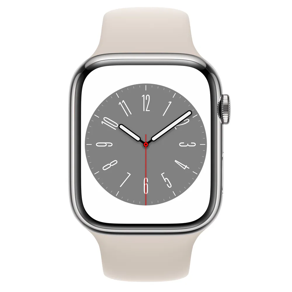 Apple Watch Series GPS Cellular, 45mm Silver Stainless Steel Case with  Starlight Sport Band S/M Bridge Street Town Centre