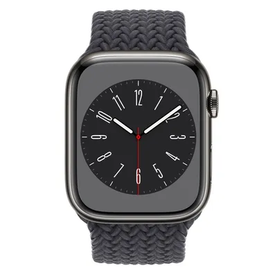 Apple Watch Series 8 GPS + Cellular, 45mm Graphite Stainless Steel Case with Midnight Braided Solo Loop - Size 1