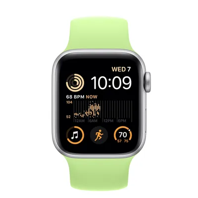 Apple Watch SE GPS, 40mm Silver Aluminum Case with Sprout Green Solo Loop - Size 1