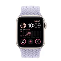 Apple Watch SE GPS, 40mm Starlight Aluminum Case with Purple Fog Braided Solo Loop - Size 1