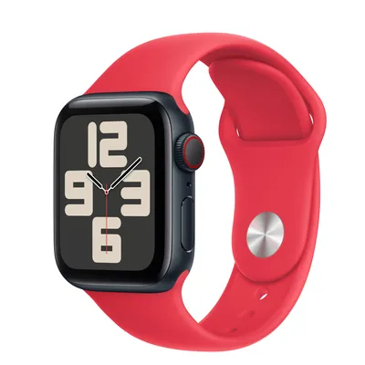 Apple Watch SE GPS + Cellular, 40mm Midnight Aluminum Case with (PRODUCT)RED Sport Band - S/M