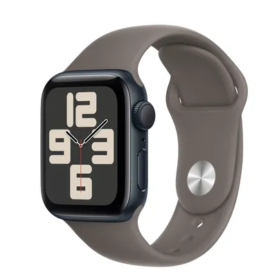 Apple Watch SE GPS, 40mm Midnight Aluminum Case with Clay Sport Band -  S/M
