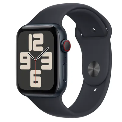 Apple Watch SE GPS + Cellular, 44mm Midnight Aluminum Case with Midnight Sport Band - XL