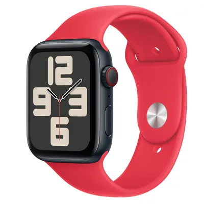 Apple Watch SE GPS + Cellular, 44mm Midnight Aluminium Case with (PRODUCT)RED Sport Band - S/M