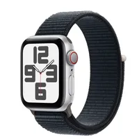 Apple Watch SE GPS + Cellular, 40mm Silver Aluminium Case with Midnight Sport Loop