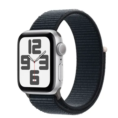 Apple Watch SE GPS, 40mm Silver Aluminium Case with Midnight Sport Loop