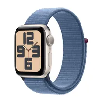 Apple Watch SE GPS, 40mm Starlight Aluminum Case with Winter Blue Sport Loop