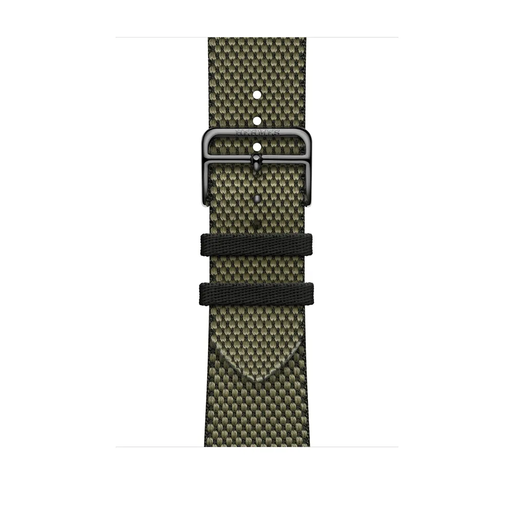 Apple Watch Hermès - 45mm Vert/Noir Toile H Single Tour