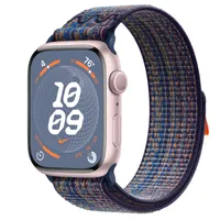 Apple Watch Series 9 GPS, 45mm Pink Aluminum Case with Game Royal/Orange Nike Sport Loop