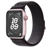 Apple Watch Series 9 GPS + Cellular, 45mm Pink Aluminium Case with Black/Blue Nike Sport Loop