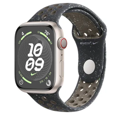 Apple Watch Series 9 GPS + Cellular, 41mm Starlight Aluminum Case with  Midnight Sky Nike Sport Band - S/M | The Summit at Fritz Farm