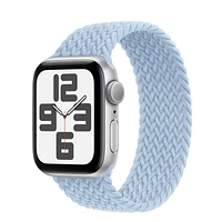 Apple Watch SE GPS, 40mm Silver Aluminium Case with Light Blue Braided Solo Loop