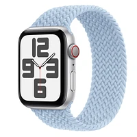 Apple Watch SE GPS + Cellular, 44mm Silver Aluminium Case with Light Blue Braided Solo Loop