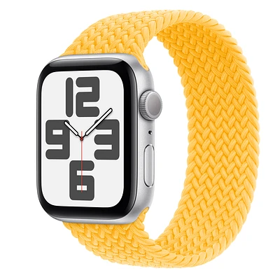 Apple Watch SE GPS, 44mm Silver Aluminium Case with Sunshine Braided Solo Loop