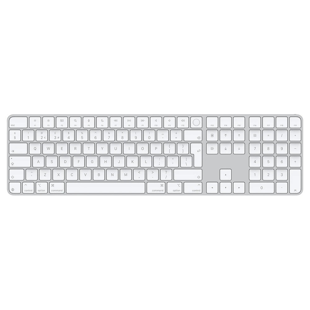 Magic Keyboard with Touch ID and Numeric Keypad for Mac models with Apple silicon (USB–C) - British English - White Keys