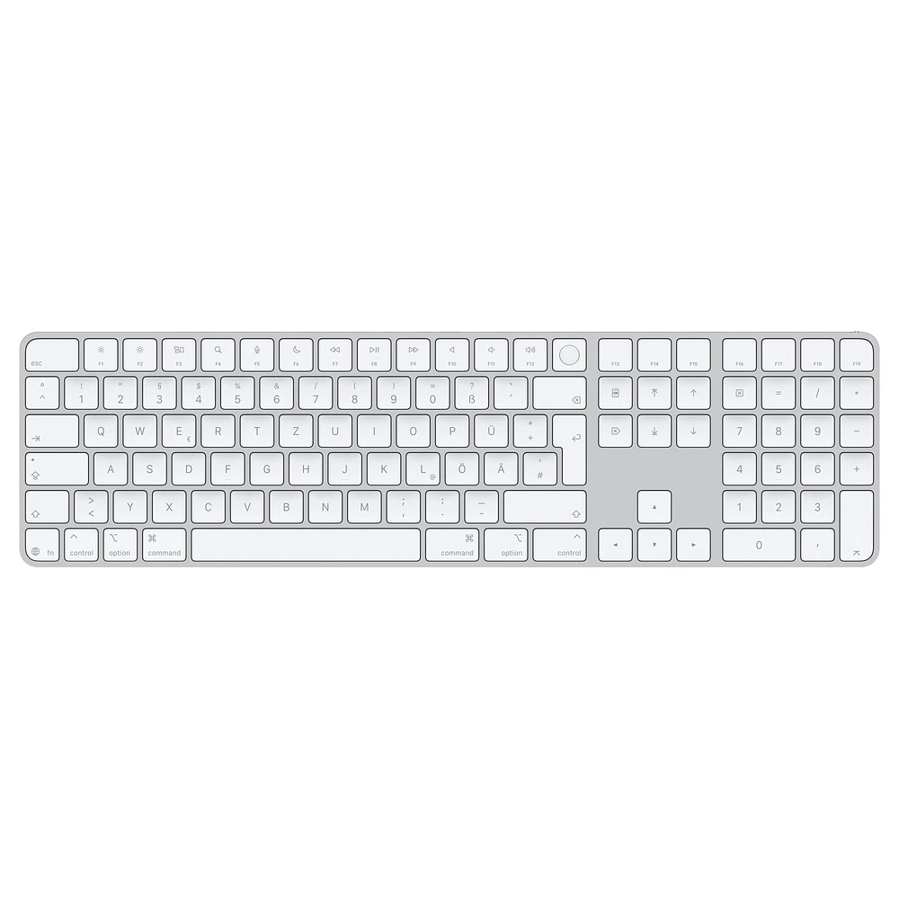 Magic Keyboard with Touch ID and Numeric Keypad for Mac models with Apple silicon (USB–C) - German - White Keys