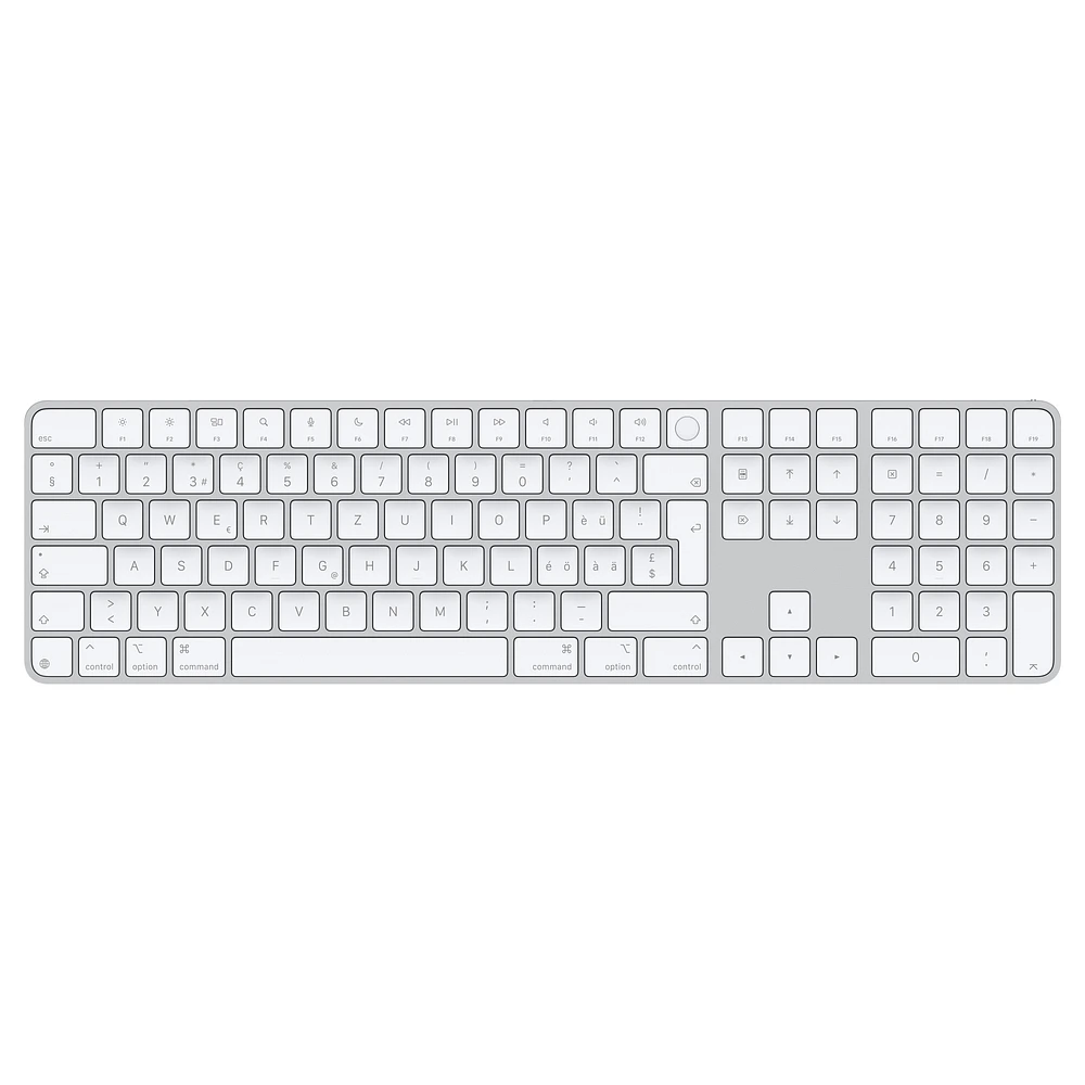 Magic Keyboard with Touch ID and Numeric Keypad for Mac models with Apple silicon (USB–C) - Swiss - White Keys