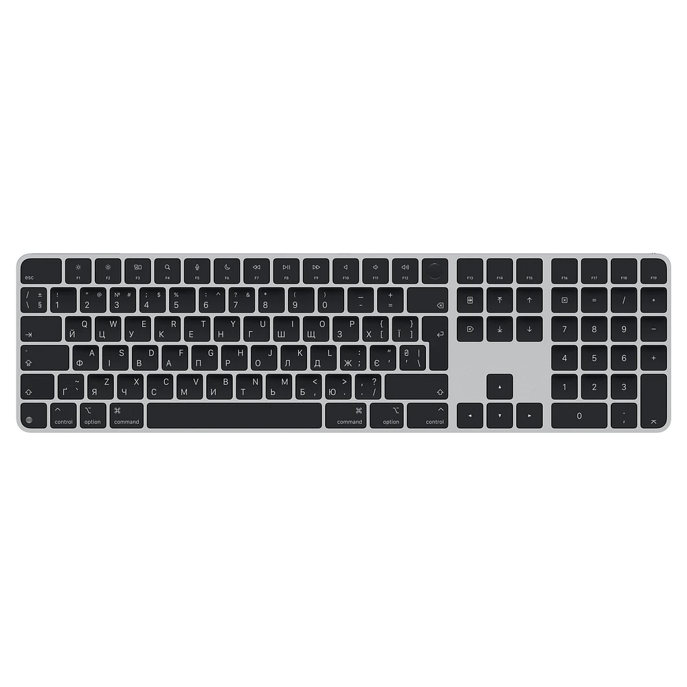 Magic Keyboard with Touch ID and Numeric Keypad for Mac models with Apple silicon (USB–C) - Ukrainian - Black Keys