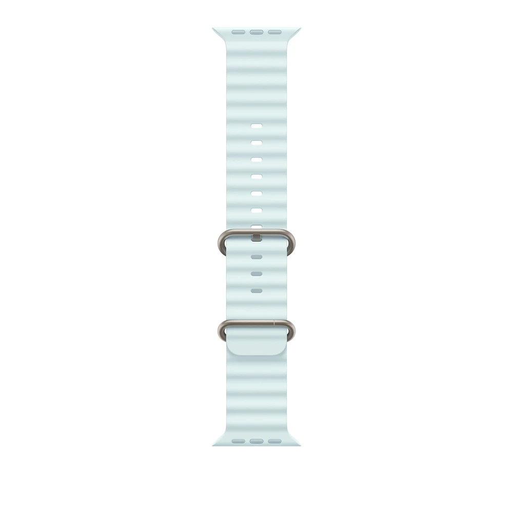 49mm Ice Blue Ocean Band - Natural Titanium Finish